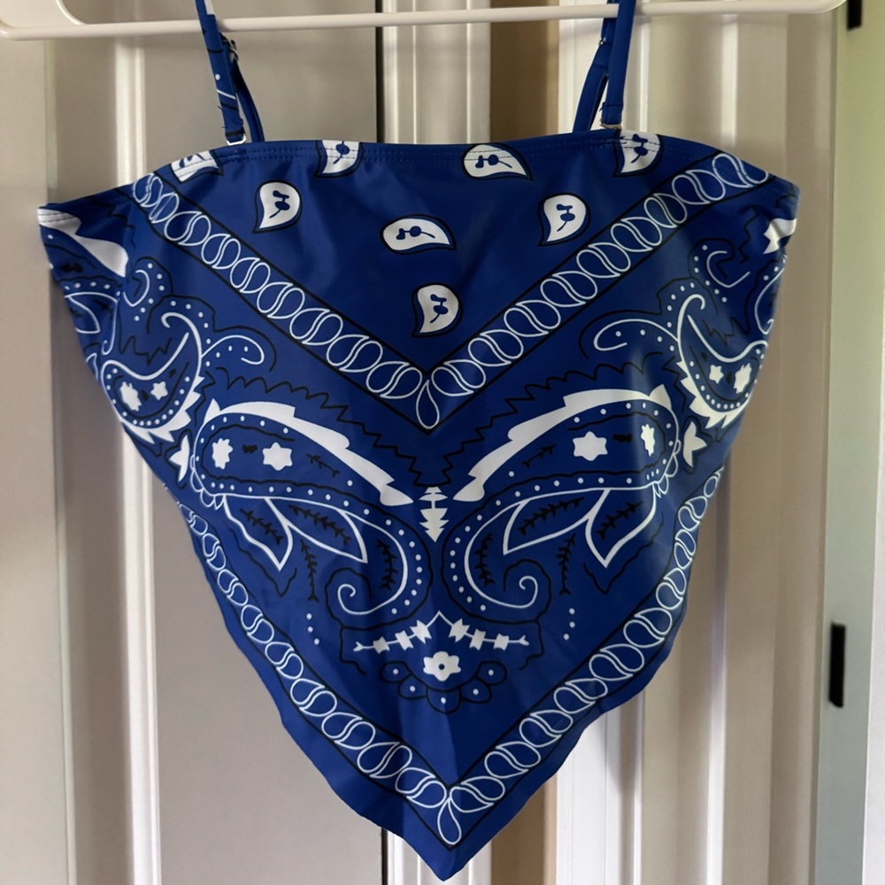 Blue Bandana Print Top